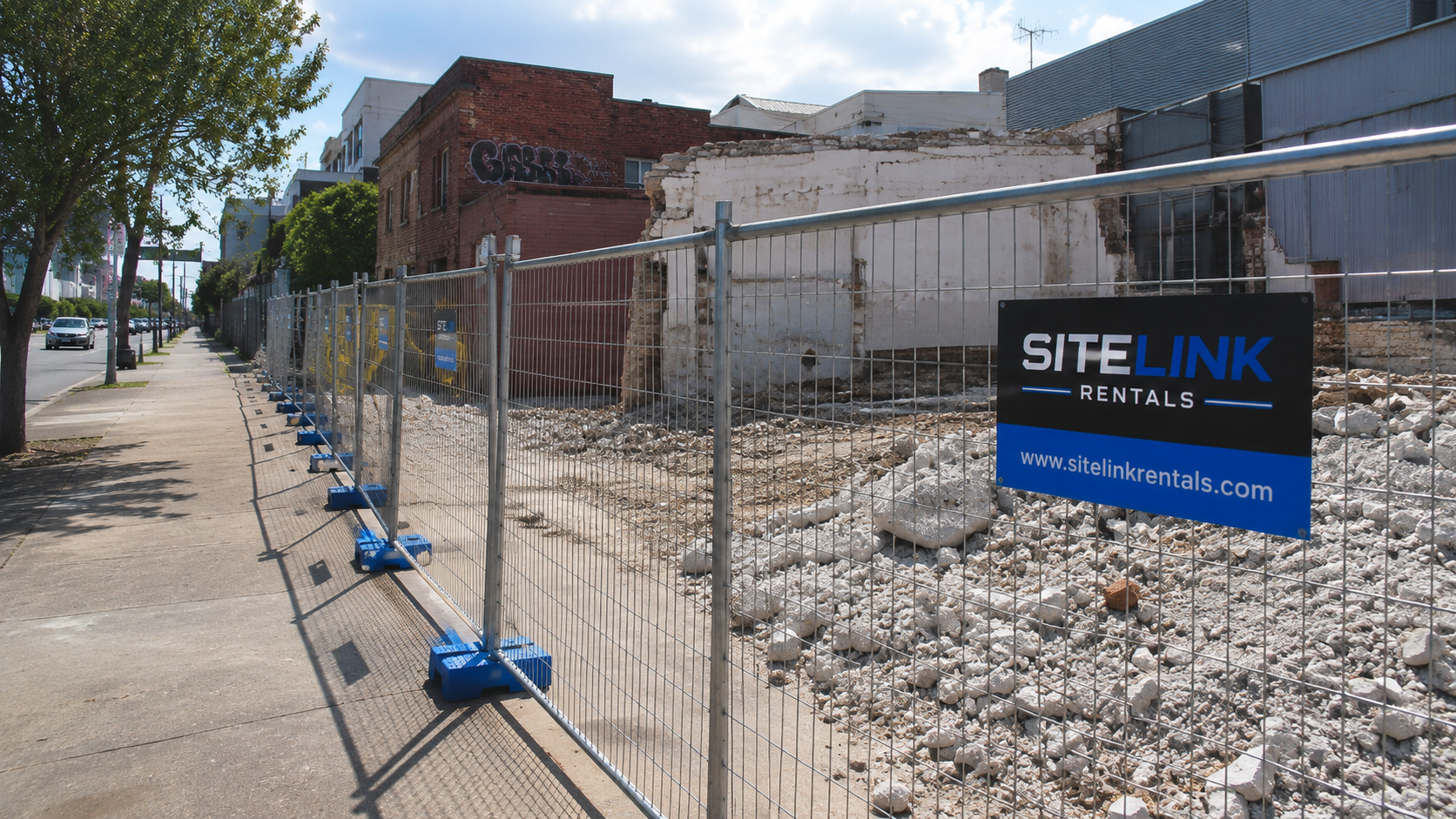 Temporary fence installation for SiteLink Rentals